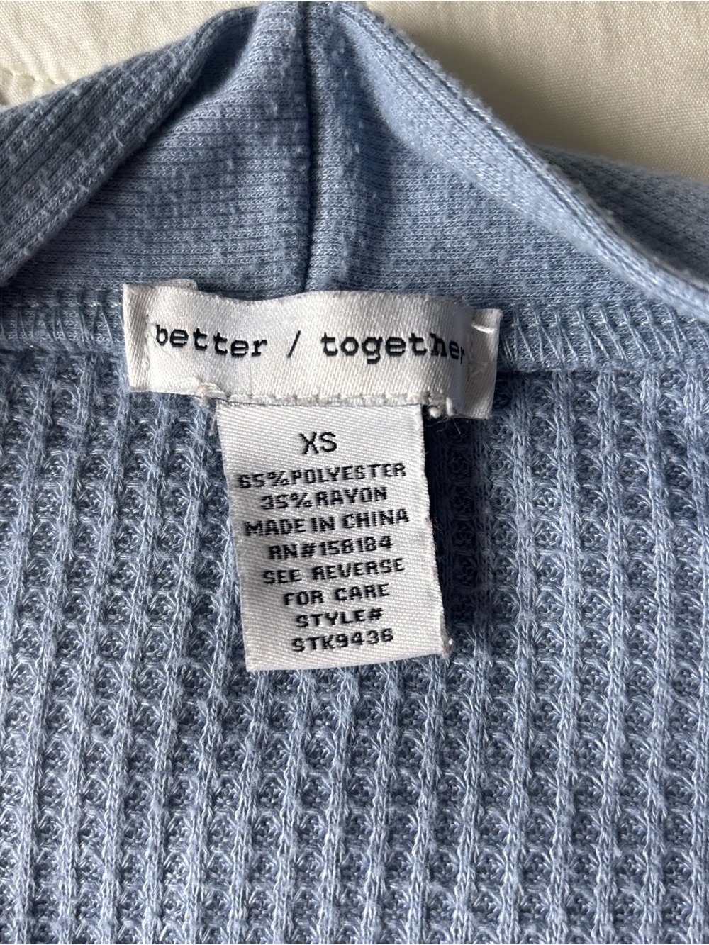 Waffle Knit 3-Piece Loungewear Set - Light Blue - Picture 2 of 3